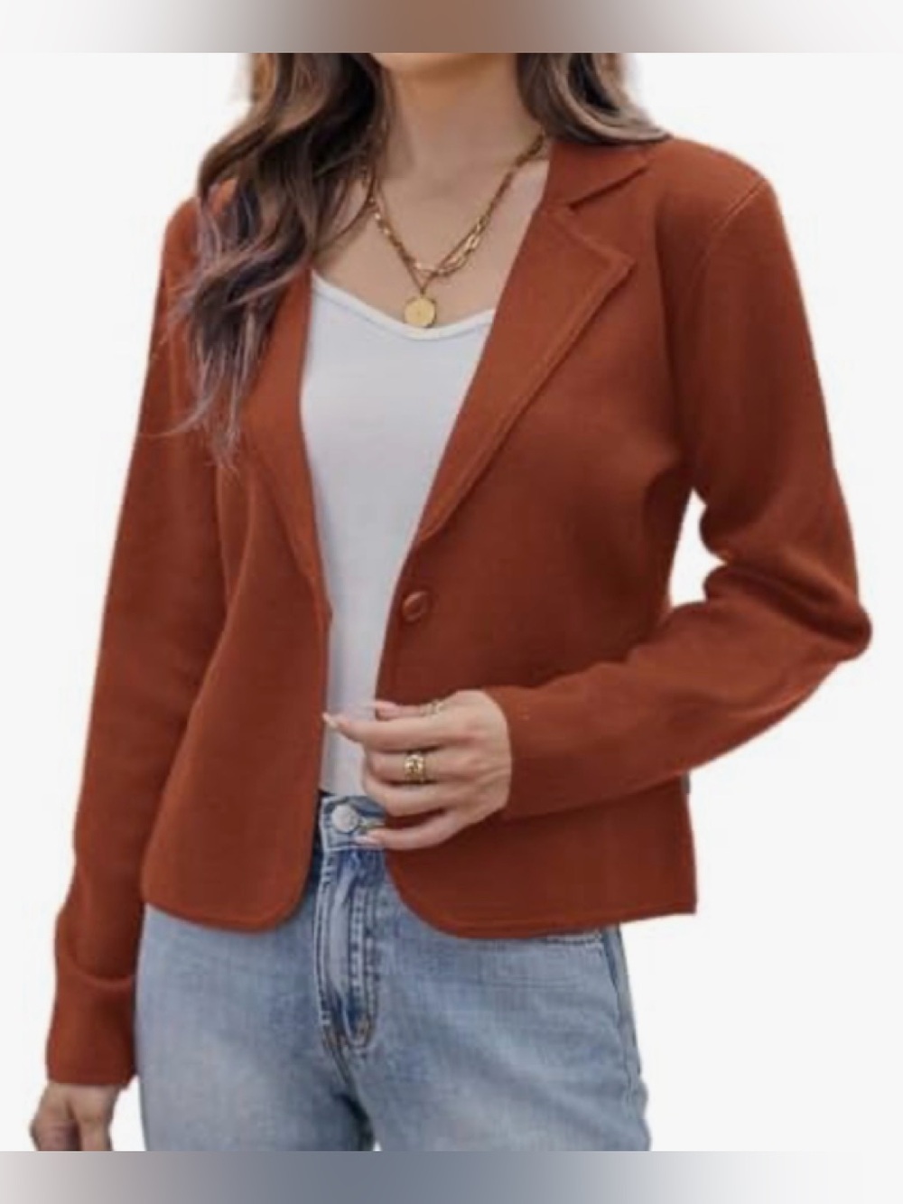 GRACE KARIN Women Sweater Blazer Casual Work Croppped Cardigan Small